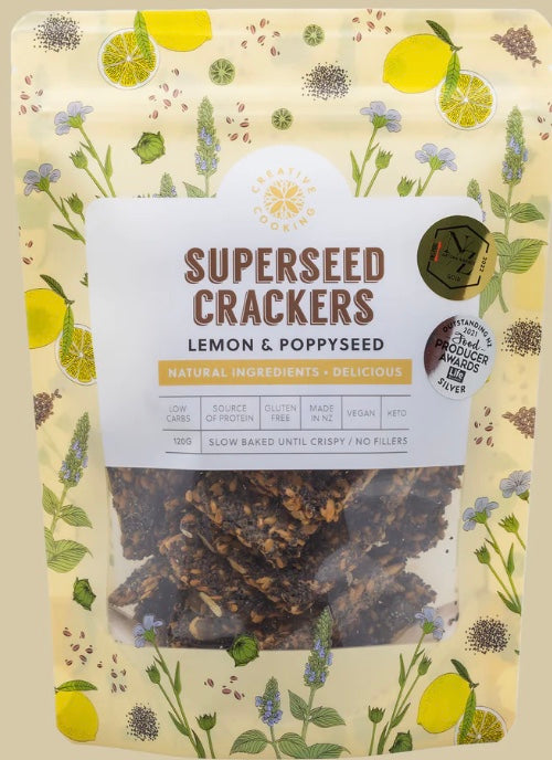 Super Seed Lemon and Poppyseed Crackers 120gm